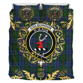 Colquhoun 01 Tartan Crest Bedding Set - Golden Thistle Style